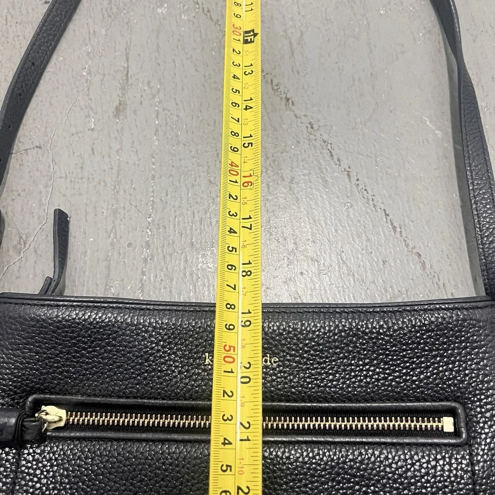 Kate Spade New York Pebbled Leather Crossbody Bag Black Tassel Zip Purse - Picture 14 of 16